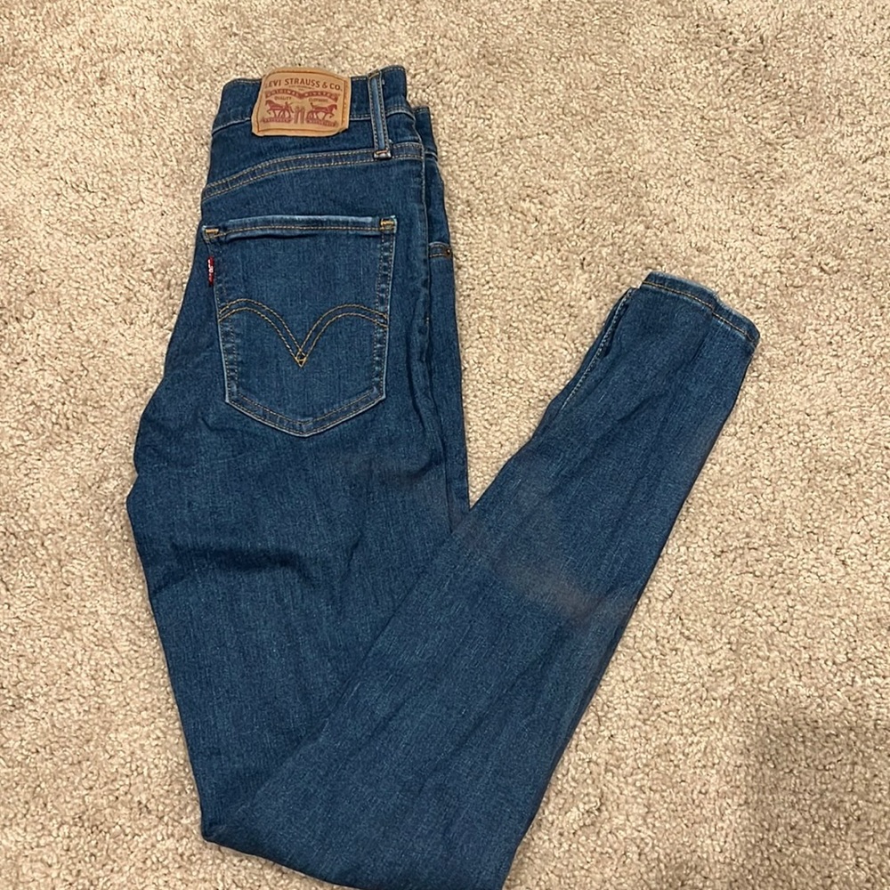 LEVI mile high super skinny blue wash jeans